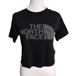 The North Face Black Crop Tee Logo